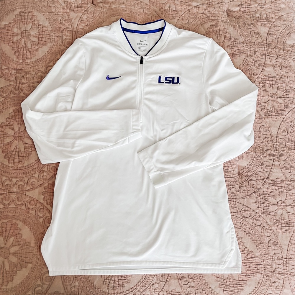 White LSU Quarter Zip